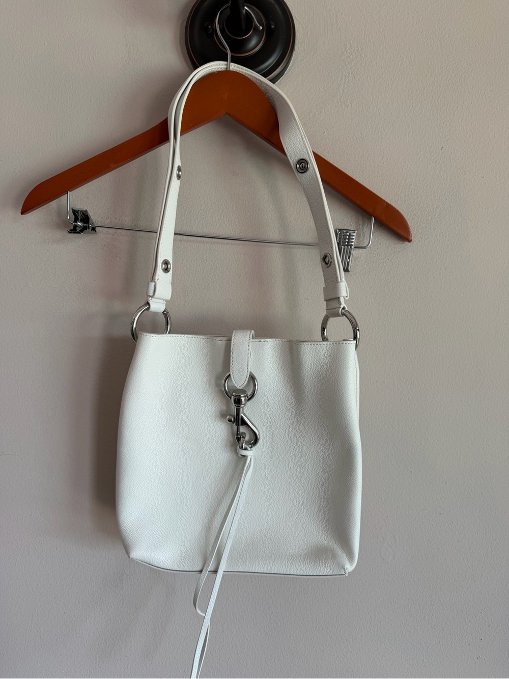 Rebecca Minkoff Megan Bucket Feed Bag White